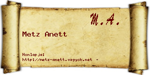 Metz Anett névjegykártya