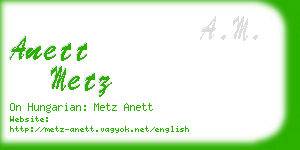 anett metz business card